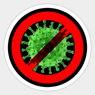 Virus free zone sign - green and nasty Sticker